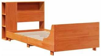 vidaXL Vidaxl - Cama Sin Colch&oacute;n Madera Maciza De Pino Marr&oacute;n Cera 100x200 Cm