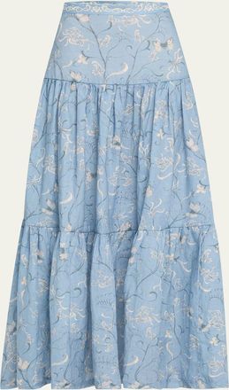 Agua Bendita Lymanopoda Anis Linen Maxi Skirt
