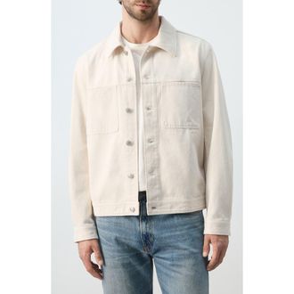 Mango Cotton Denim Jacket in Ecru at Nordstrom, Size Medium