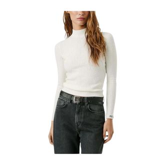 Pepe Jeans London Carla Perkins Ribtrui - Dames - Coltruien - Wit - L - Truien & Vesten