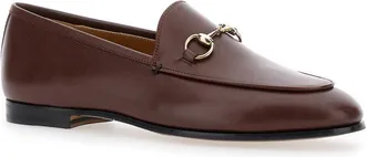 Gucci Womens Loafers Jordan Brown Leather Calfskin