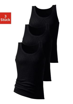 H.I.S Tanktop H.I.S Feinripp, Damen, Gr. 10, schwarz, Feinripp, Obermaterial: 100% Baumwolle, unifarben, Basic, figurbetont, tiefer Rundhals, eingefasste Ka