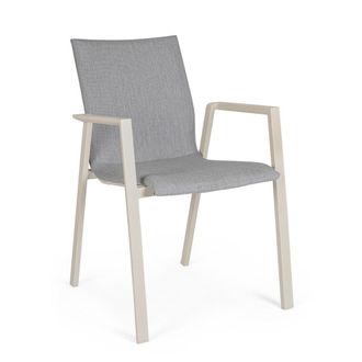 Konte Design Juego de 4 sillas de jard&iacute;n de tela gris claro