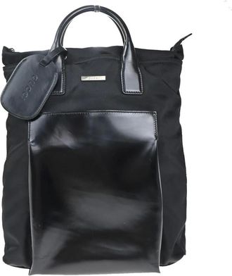 Gucci Pre-owned Tote Bags, female, Black, Size: ONE SIZE Pre-owned Vintage Nylon Tote Bag with Patent Leather Accents