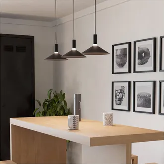 Loops Sleek Black Bar Pendant Light - Indoor Ceiling Lighting for Home Decor