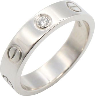 Cartier Silver Clear White Gold (18K) Band Ring (Pre-Owned)