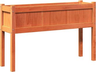 vidaXL Vidaxl - Jardinera con patas madera maciza pino marrón cera 110x31x70 cm