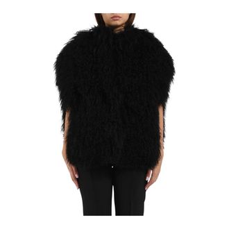 BLANCHA Waistcoats, female, Black, S, Shearling Vest