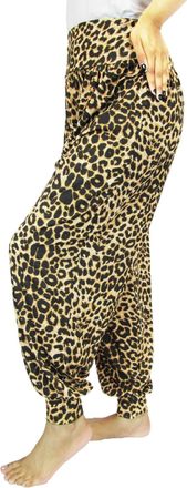 Crazy Girls Womens Hareem Trouser Ladies Plain Baggy Harem Ali Baba Casual Pants (Medium Long, Brown Leopard)
