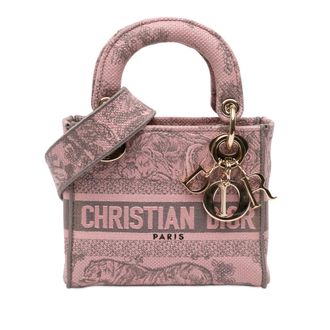 Dior Tweedehands Mini Geborduurde Canvas Toile De Jouy Lady D Lite