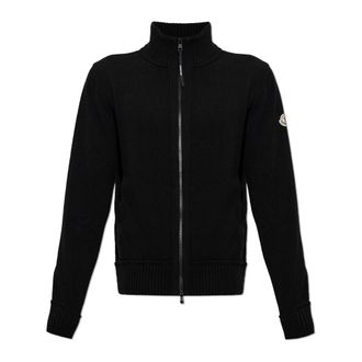 Moncler C&aacute;rdigan de Lana con Logo - Knitwear - Hombre - Negro - M