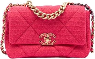Chanel Pre-owned 19 Flap Bag - Dames - Vintage Schoudertas - Roze - ONE Size - Leer - Vintage