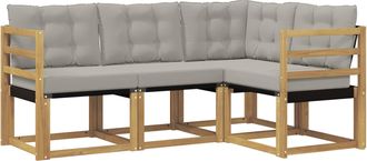 vidaXL Conjunto De Sof&aacute;s De Exterior 4 Uds. Blanco Y Gris Claro Vidaxl