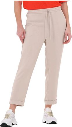 Access Fashion Trainingsbroeken met Omgeslagen Zoom - Dames - Vrijetijds broeken - Beige - XL - Katoen - Broeken