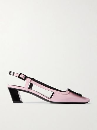 Roger Vivier D&eacute;collet&eacute; Slingback In Vernice Bicolore Belle Vivier 45 - Rosa