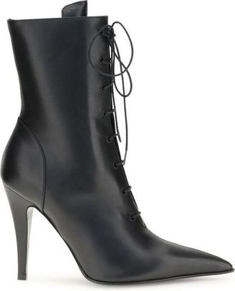 Alexander McQueen Alexander Mcqueen Womens Laceup Leather Ankle Boots - Black - Size EU 37