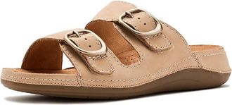 Clarks Cecily Step Womens Sandals Beige Nubuck : 9.5 A - Narrow, Suede