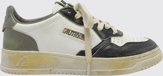Autry Medalist Low Super Vintage Bicolour Leather Trainers with Worn Effect