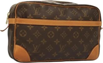 Louis Vuitton Pre-owned Canvas clutches - Dames - Vintage Clutch - Bruin - ONE Size - Leer - Vintage