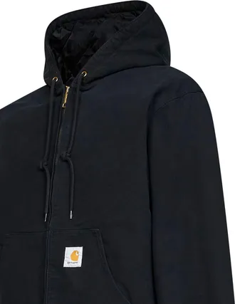 Carhartt Work in Progress Quilted Hooded Organic Cotton Bomber Jacket - Black