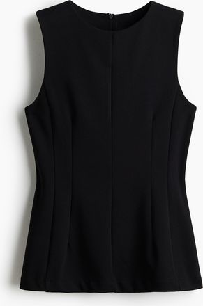 H&M Ponte-di-Roma-Top mit Peplum - Schwarz