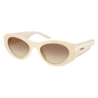 Prada PR D23Su Ovale Zonnebril - Dames - Accessoires - Beige - Maat: 53 MM