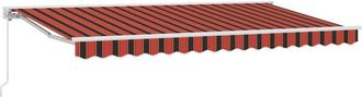 vidaXL Toldo Retr&aacute;ctil Manual Rayas Multicolor 400x200 Cm Tela Vidaxl