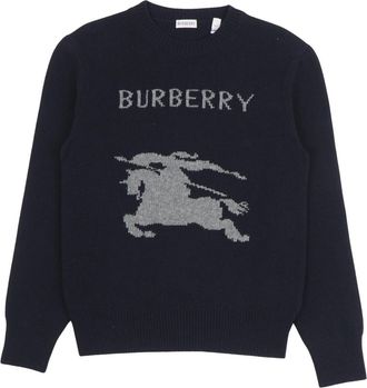 Burberry Ronde hals gebreid - Heren - Ronde hals truien - Blauw - L - Truien & Vesten
