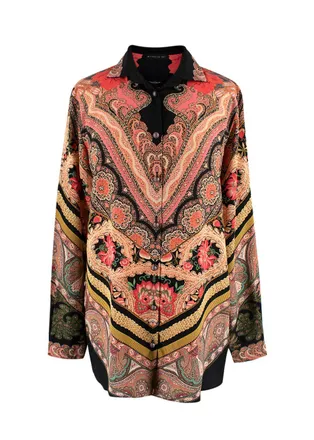 Etro Printed Silk Shirt Size S