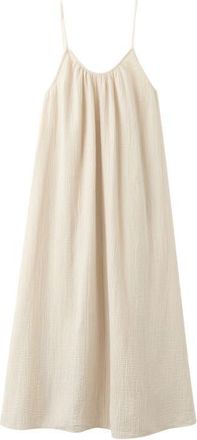 Mango Sleeveless Cotton Nightgown in Ecru at Nordstrom, Size Small