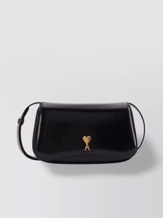 Ami adjustable leather shoulder bag with gold-tone hardware