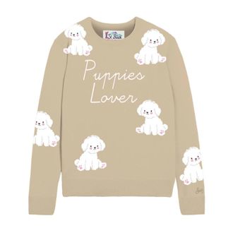 MC2 Saint Barth New Queen Sweatshirt - Dames - Ronde hals truien - Beige - XS - Truien & Vesten