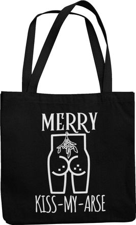 Generic Merry kiss My Arse - Rude Christmas Tote Bag (Black)
