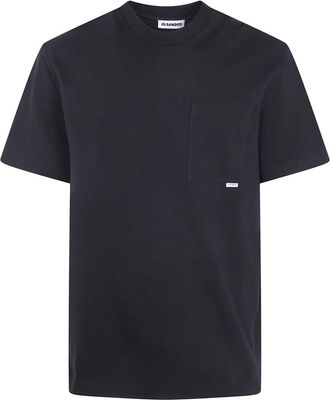 Jil Sander Tops, Heren, Zwart, XL, Katoen, T-shirt met borstzak