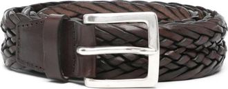 Orciani Gevlochten leren riem - Heren - Riemen - Bruin - 95 CM - Leer - Accessoires
