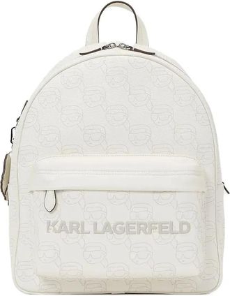 Karl Lagerfeld Zaino con logo goffrato - Bianco