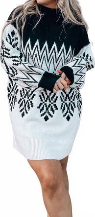 Promesa Take Me To Aspen Mini Sweater Dress In Black