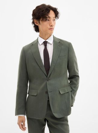 Le 31 Mens Alpine green light jacket Linen-blend fabric by Manteco London fit - Semi-slim