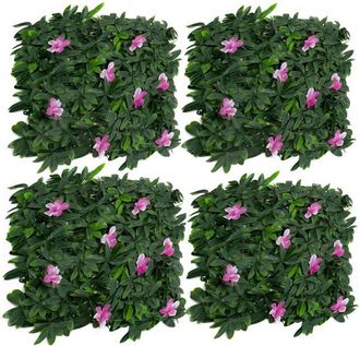 None GreenBrokers A1266-4 - Fioriera artificiale da parete, 4 pezzi, colore: Viola