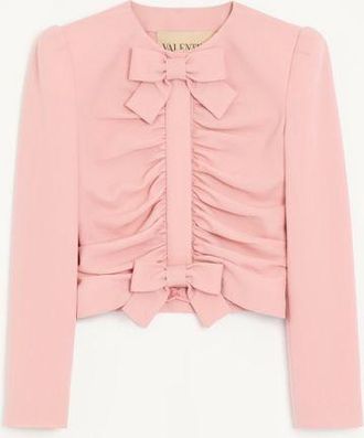 Valentino Cropped Jacket In Crispy Light Wool Wo