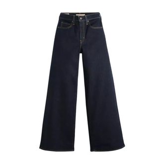 Levi's Jeans, Dames, Zwart, W32, Katoen, 728 High Rise Wide Leg Jeans