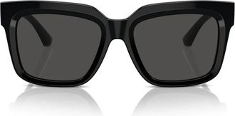 Burberry Vierkante zonnebril met donkergrijze lenzen - unisex - Zonnebrillen - Zwart - 54 MM - Accessoires