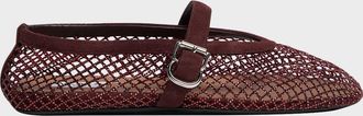 Alaia Crystal Mesh Ballet Flats
