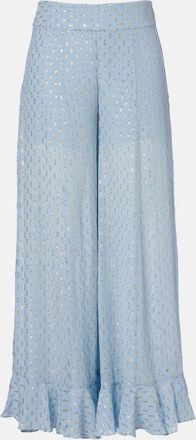 Zimmermann Daylight semi-sheer chiffon wide-leg pants