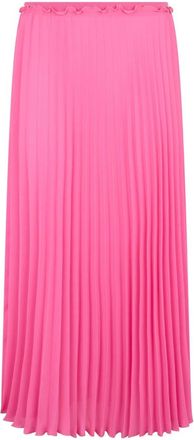 Red Valentino Lange plooirok - Dames - Midirokken - Roze - M - Polyester - Rokken