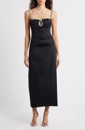 Acler Astonhall Rhinestone Cocktail Dress in Black at Nordstrom Rack, Size 10