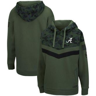Colosseum Womens Colosseum Olive/Camo Alabama Crimson Tide OHT Military Appreciation Extraction Chevron Pullover Hoodie at Nordstrom, Size Small