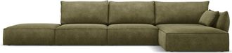 BLOOMINGLOFT 5-Sitzer Design Ecksofa Vanda mit Eckteil rechts - Chenille-Bezug