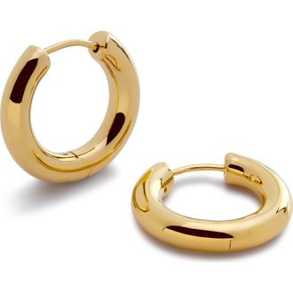 Monica Vinader Small Essential Tube Hoop Earrings in 18Ct Gold Vermeil at Nordstrom