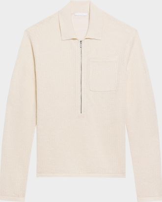 Helmut Lang Mens Fine-Gauge Knit Polo Shirt